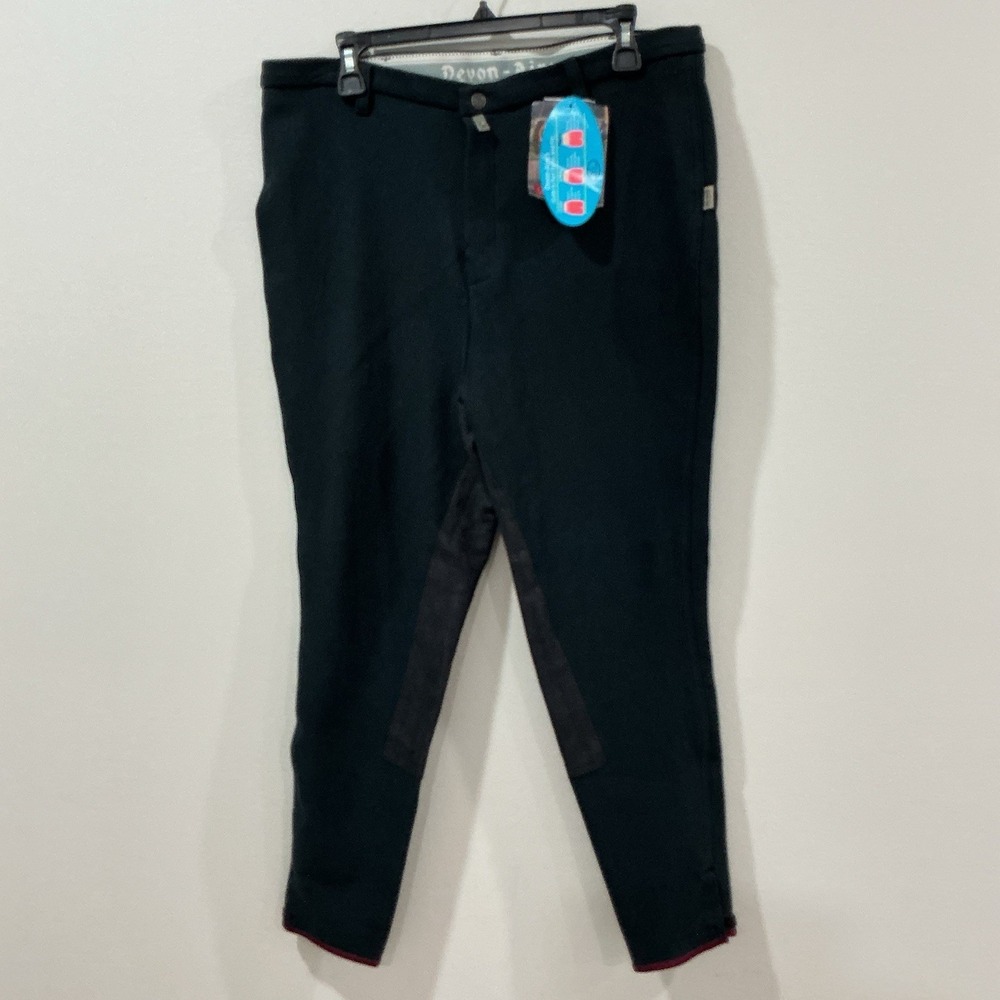 DEVON AIRE Ladies Equestrian Riding Pants Sz 38R Front Zip NWT Full Seat Black